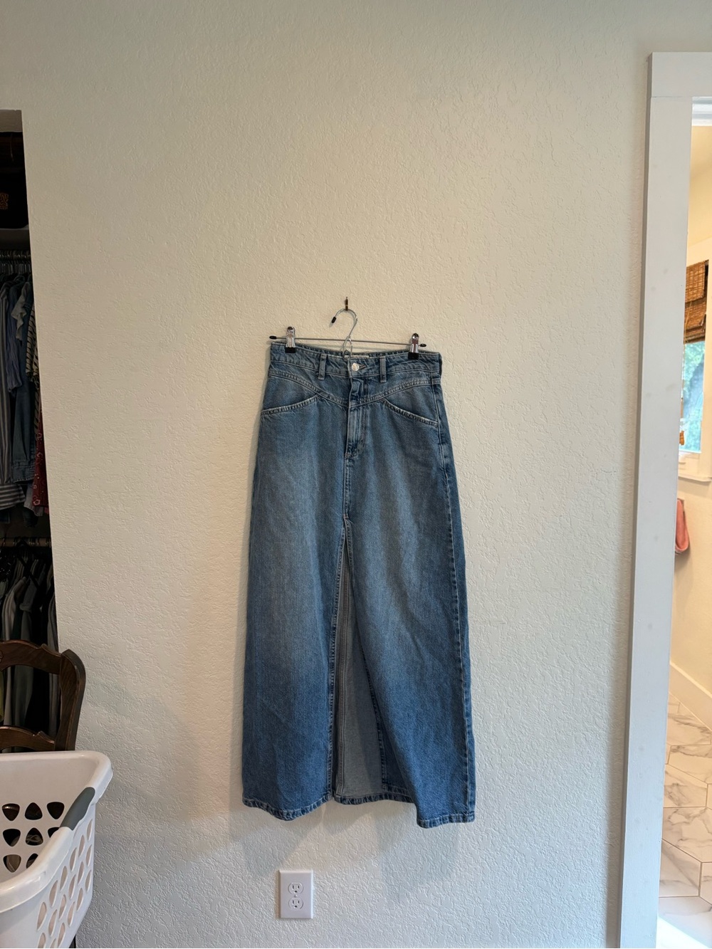Free people come as you are denim skirt